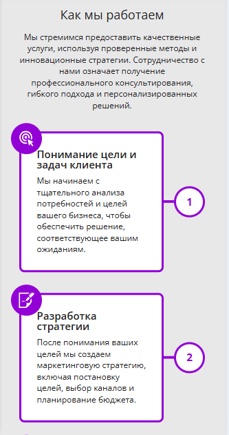 Мобильная версия блока Иконки